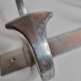 Aluminium wall coat rack with two double hooks, 38 cm