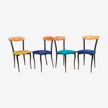 Lot de 4 chaises, Alcantara, Italie, années 1980