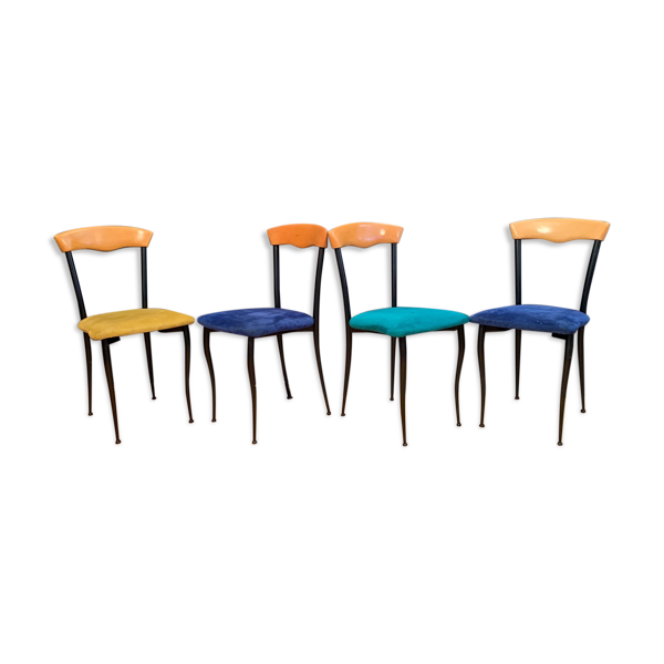 Lot de 4 chaises, Alcantara, Italie, années 1980 — Beyit
