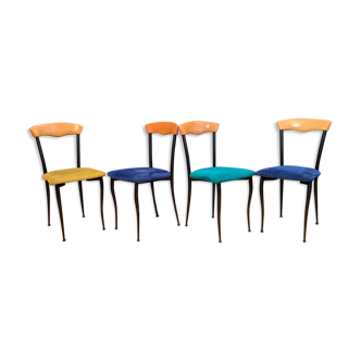 Lot de 4 chaises, Alcantara, Italie, années 1980