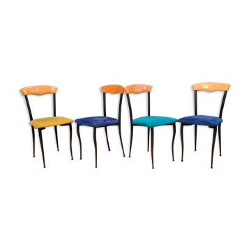 A set of four chairs, Alcantara, Italy, 1980s