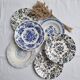 Vintage blue soup plates