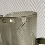 Vintage seventies smoked transparent glass carafe pitcher