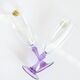 Lot de 4 flûtes Crystal d'Arques vintage en verre alexandrite