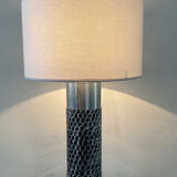 Lamp by Willy Luyckx in polished and textured aluminum 60s 70s