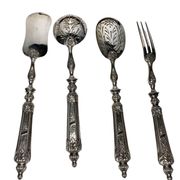 Four-piece silver-plated confectionery set, late 19th century