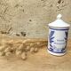 Blue and white pharmacy jar