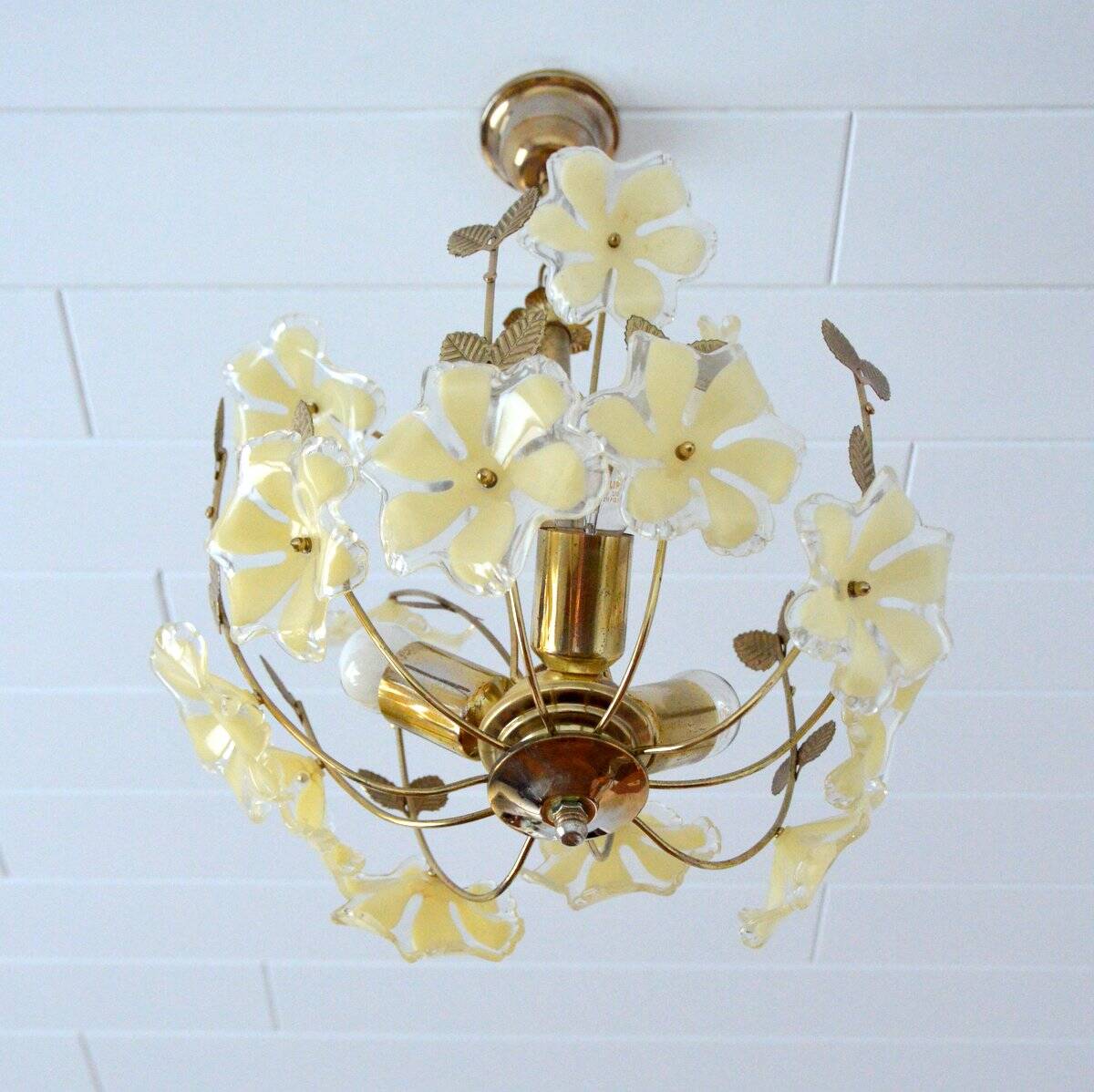 Vintage 1960s flower chandelier