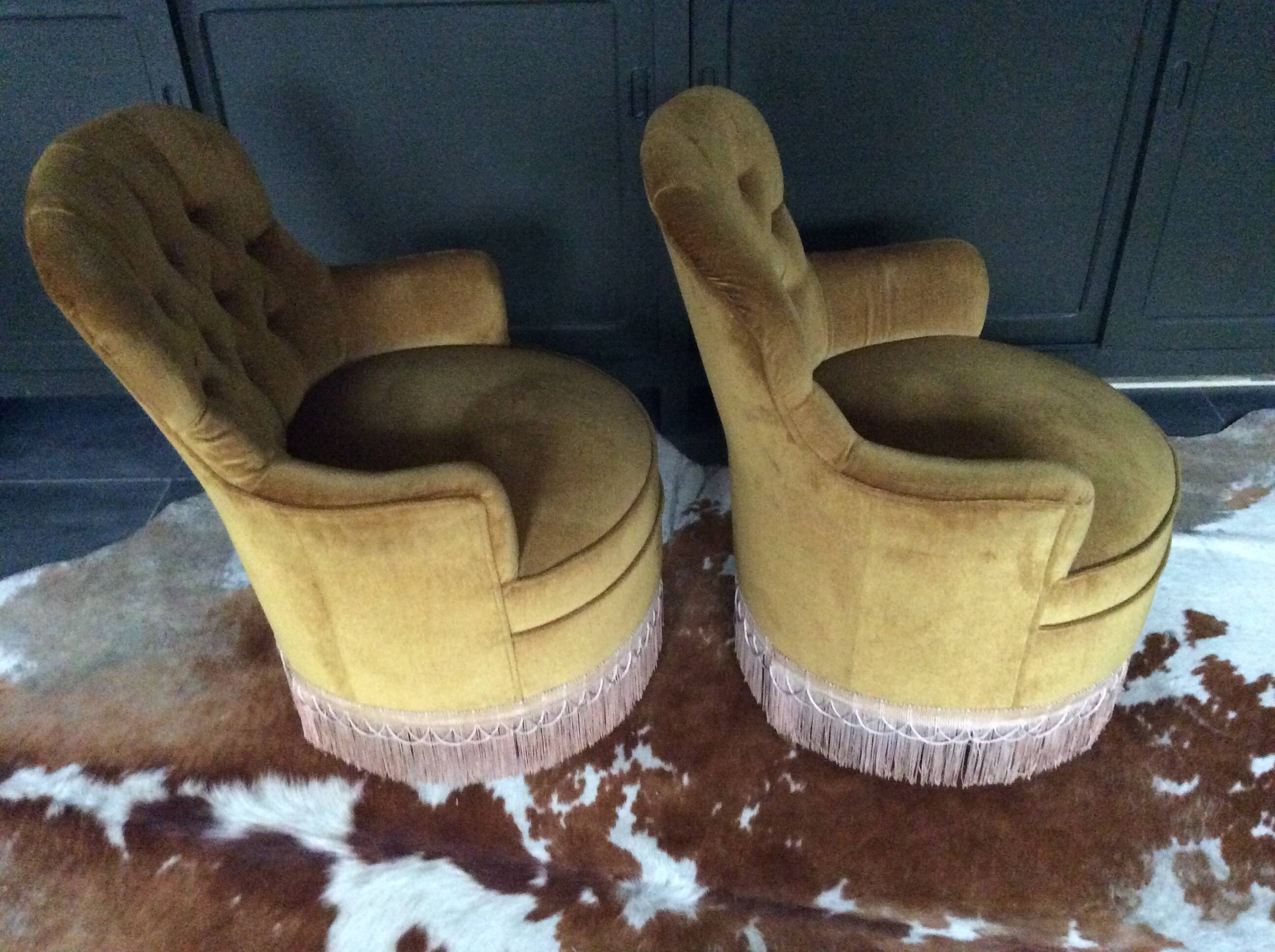 Pair of toad armchairs