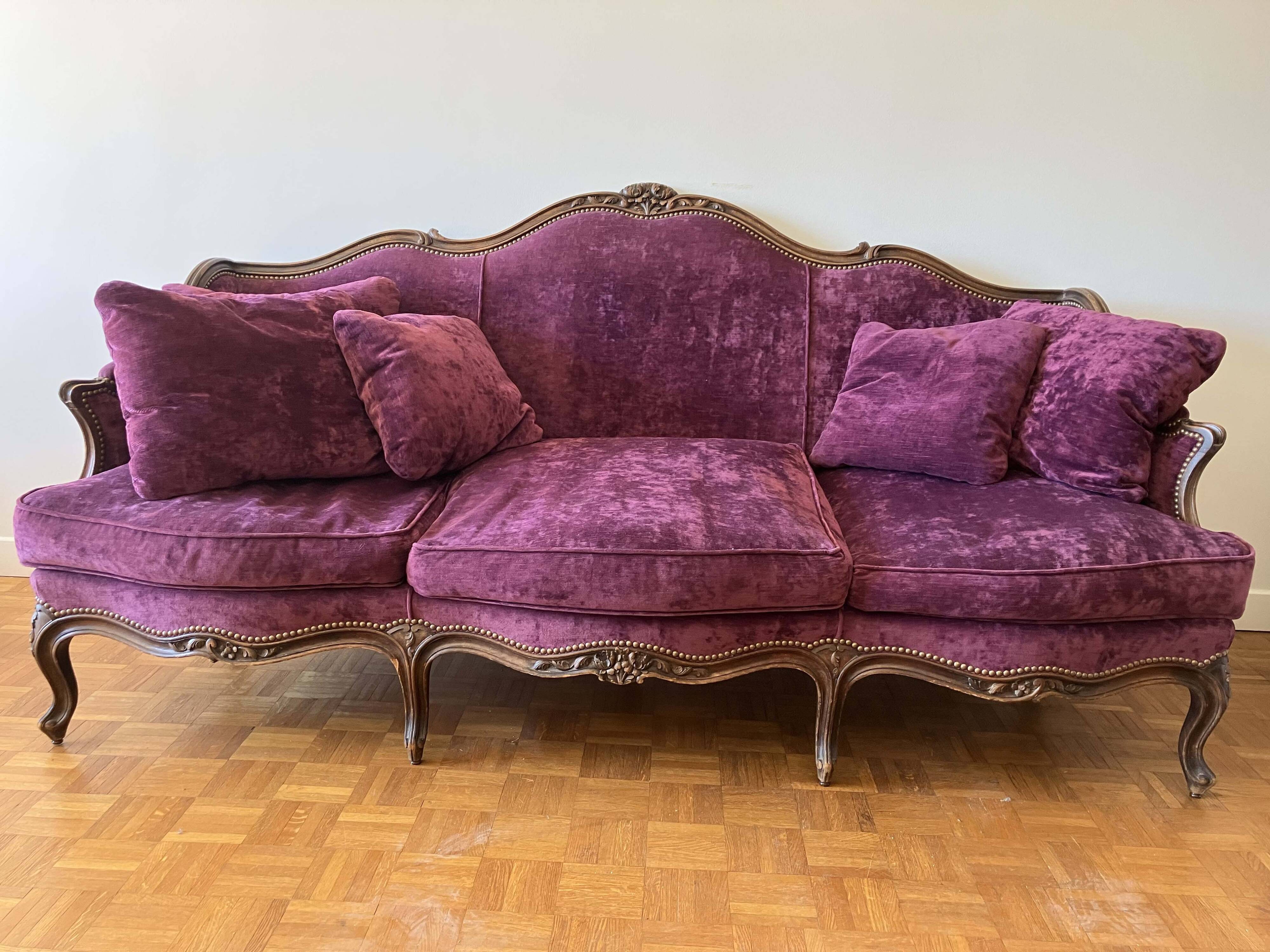 Salon Canapé et 4 fauteuils Louis XV relookés