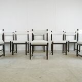 Set of 8 brutalist dining chairs by Emiel Veranneman for Decoene, 1970s