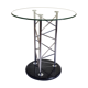 Side table "Eiffel" in glass and chrome steel with a marble base, 80s
