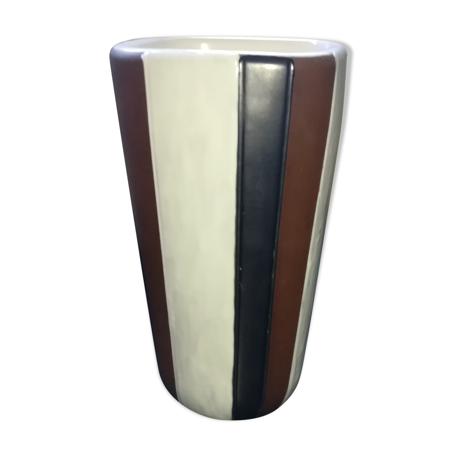 Vase Elchinger tronconnique ceramic, circa 1950