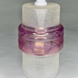 Vintage white and mauve pink frosted glass pendant lamp