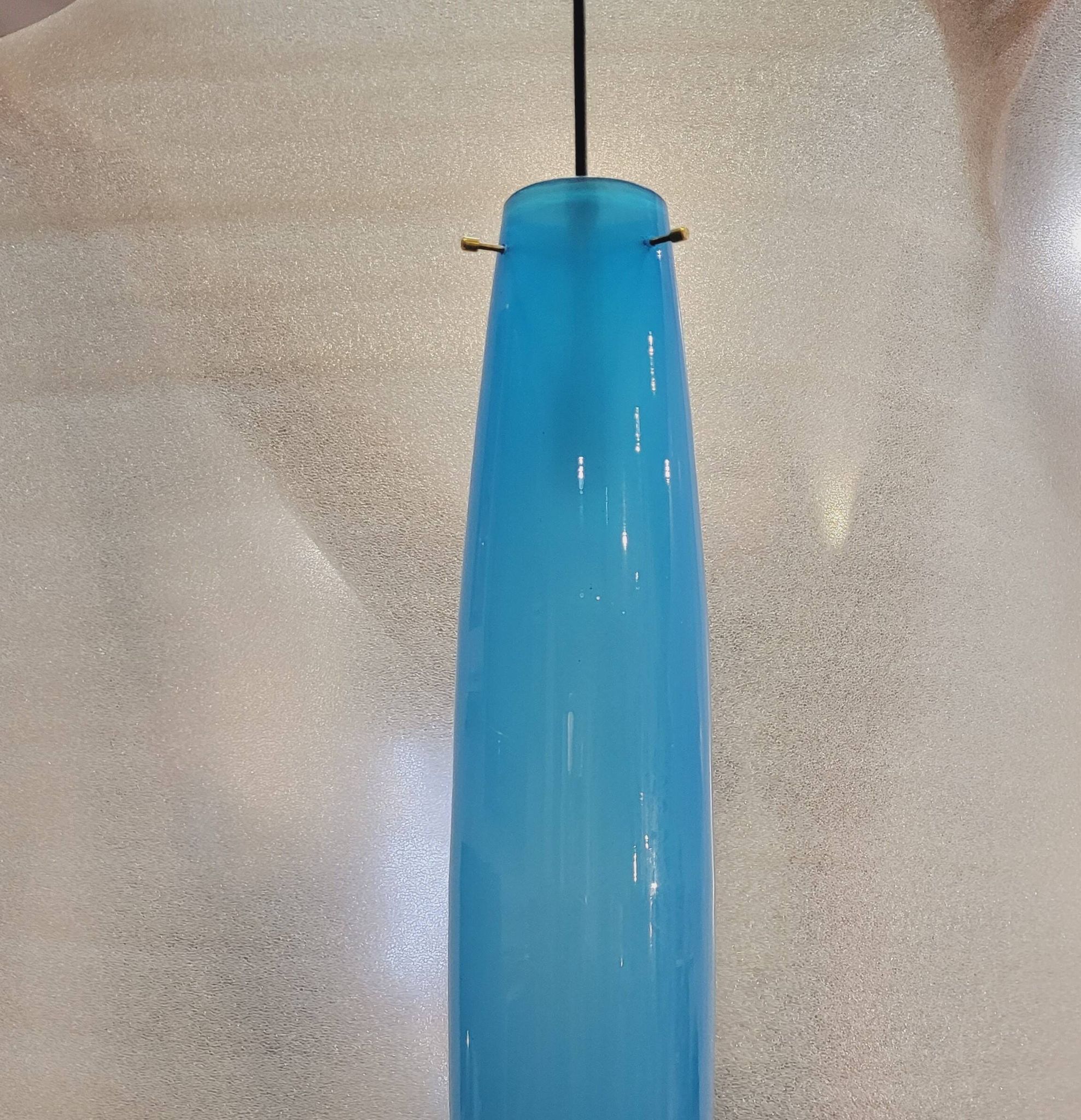 Blue tech lamp, Murano crystal, Vetreria Vistosi, 70's – Italy