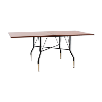 Table à manger en teck pliante du milieu du siècle Galimberti années 1950