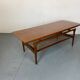 Mid-Century Danish Teak and Rattan Scandinavian Coffee Table, 1950s