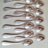 Set of silver-plated soup spoons in rocaille style