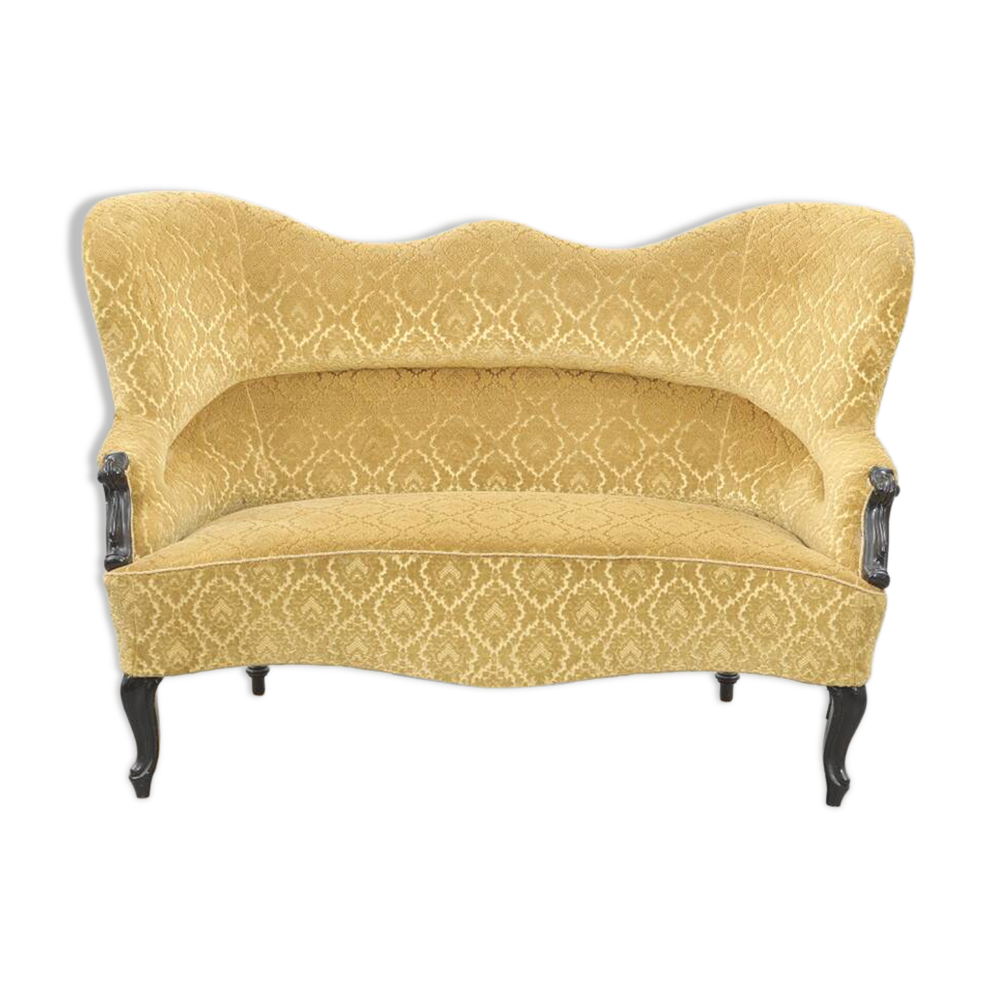 Vintage Rococo-Style Sofa — Elegant Curved Salon Silhouette — W 160 cm (63.
