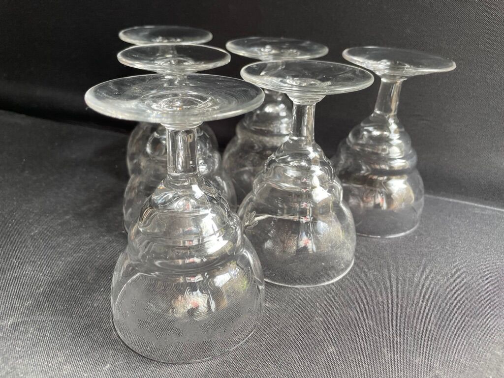 6 Port glasses – Guilloche crystal