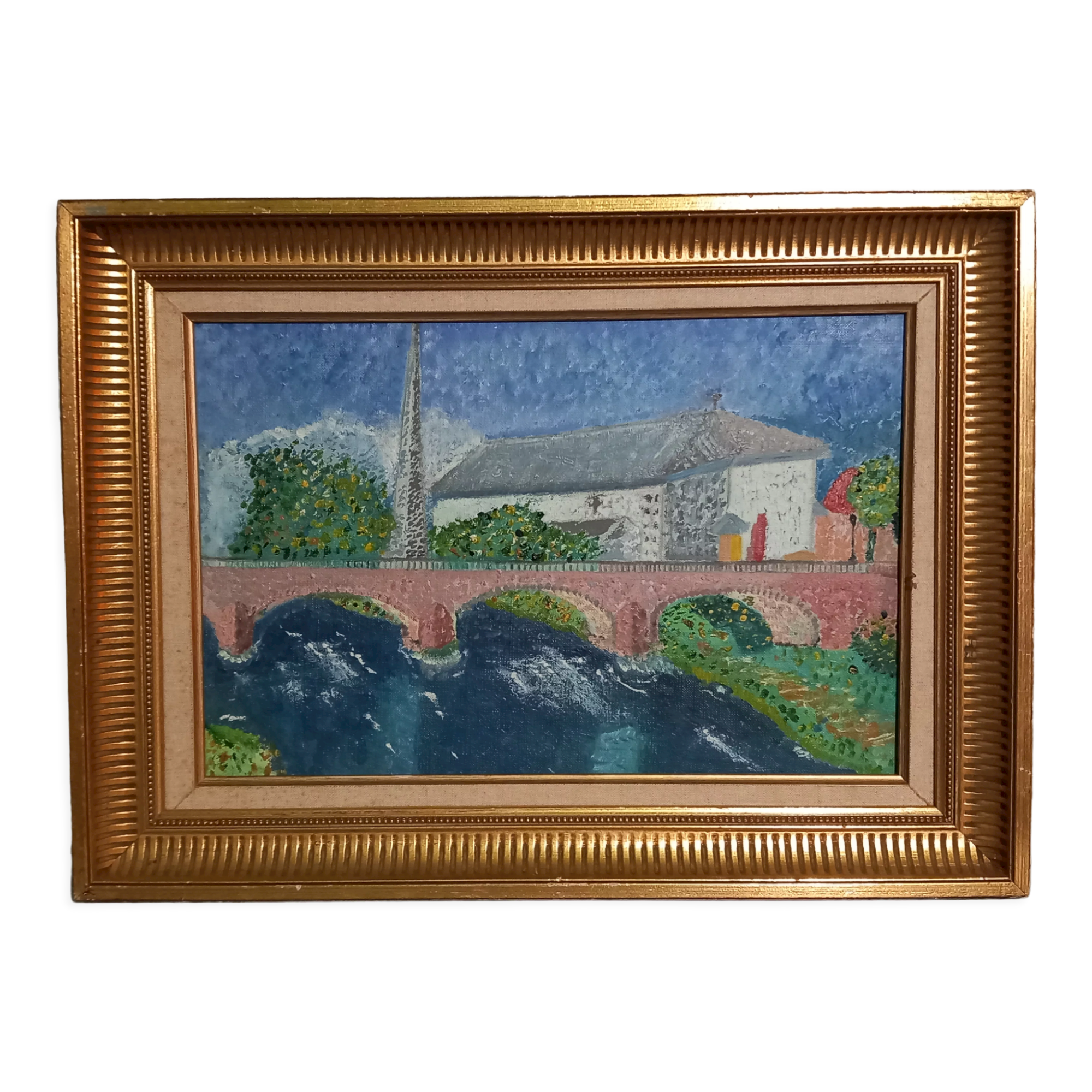 Oil on landscape canvas