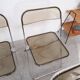 6 vintage Chairs Giancarlo Piretti "plia" 1970 chrome and Plexiglas
