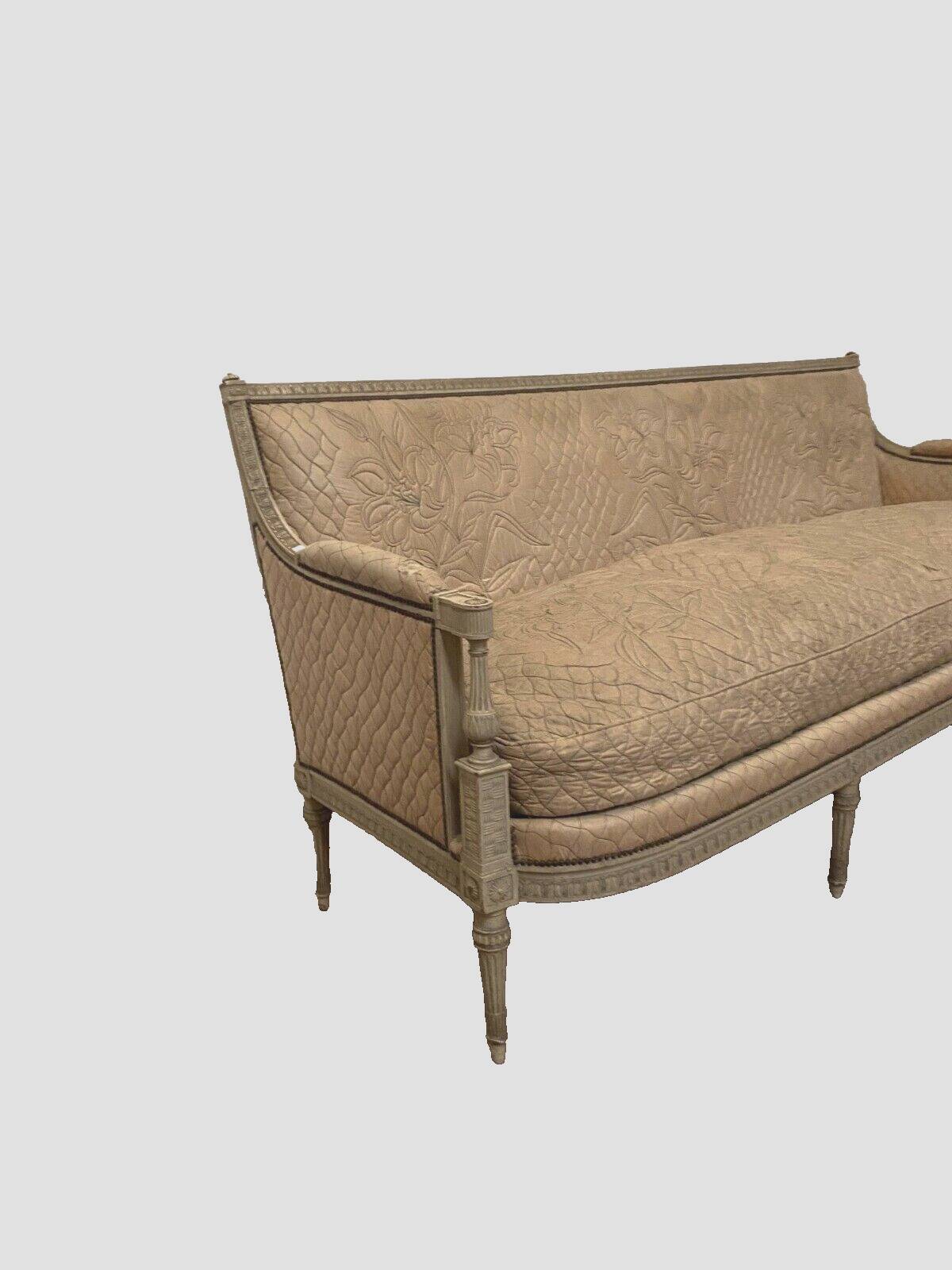 Louis XVI style bench in 20th century patinated beech