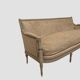 Louis XVI style bench in 20th century patinated beech