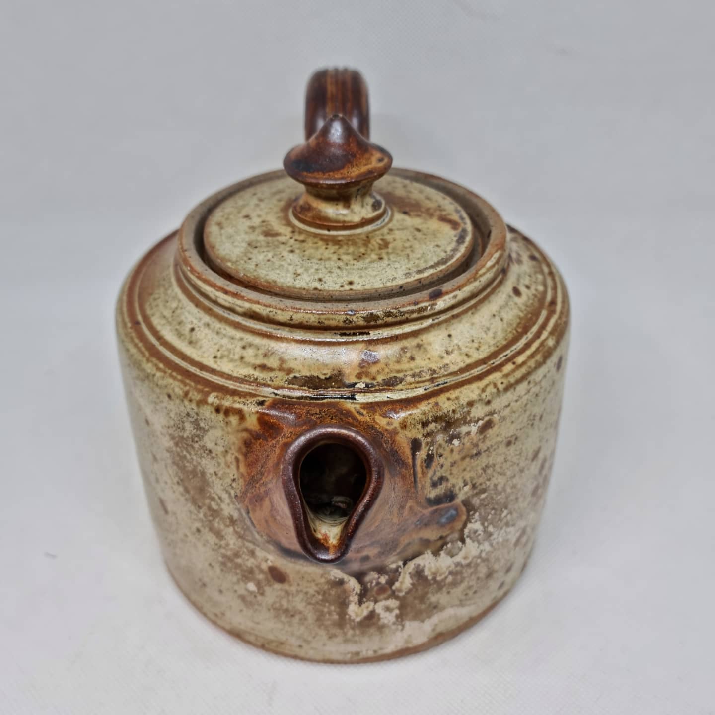 Glazed stoneware teapot