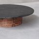 Slate and wood coffee table french mid-century