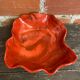 Vintage Red Ceramic Decorative Coupe Plate #D849
