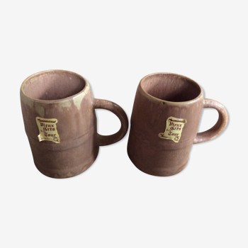 Série de 2 mugs en grès