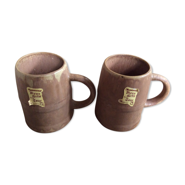 Série de 2 mugs en grès