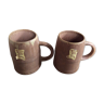 Series of 2 sandstone mugs