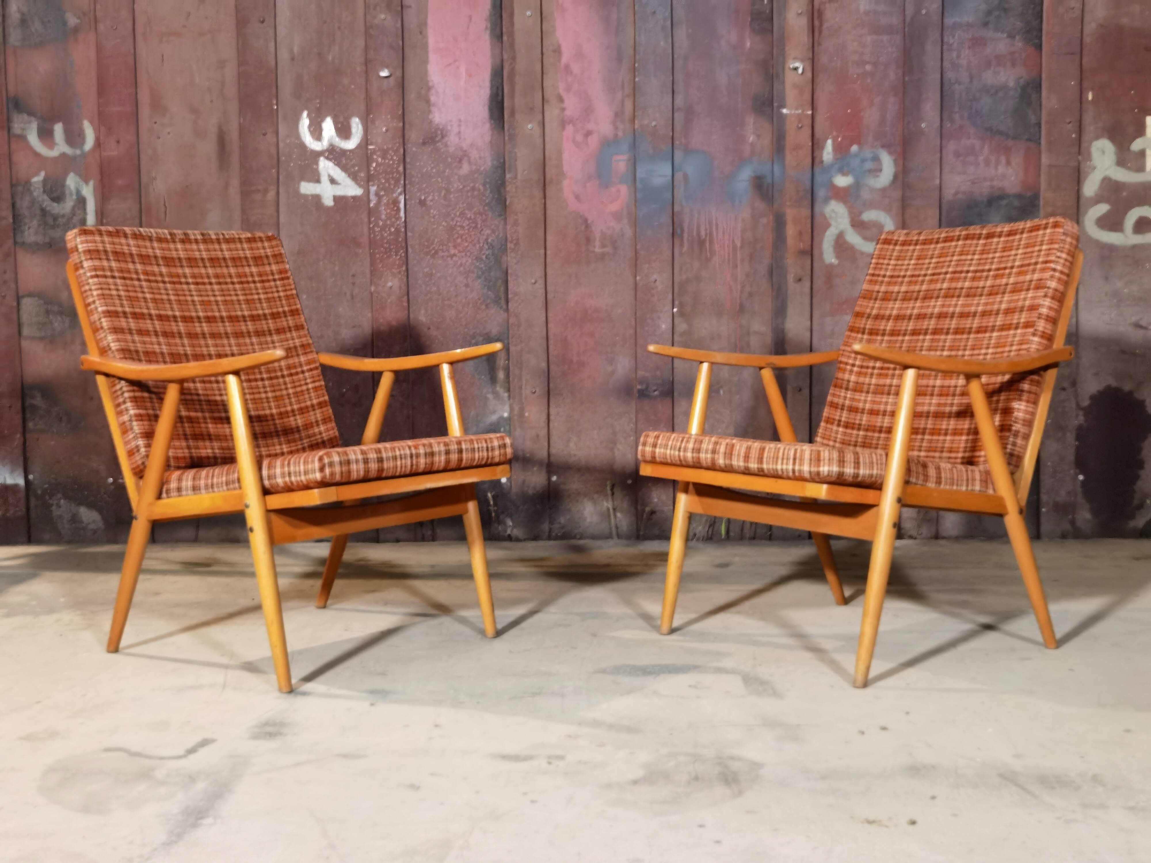 Paire de fauteuils Thonet modèle Boomerang