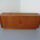 Large teak tambour sideboard from Dyrlund, Denmark, 1970s.