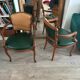 Pair of newly upholstered cabriolet armchairs