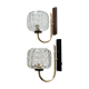 Appliques murales vintage laiton et verre