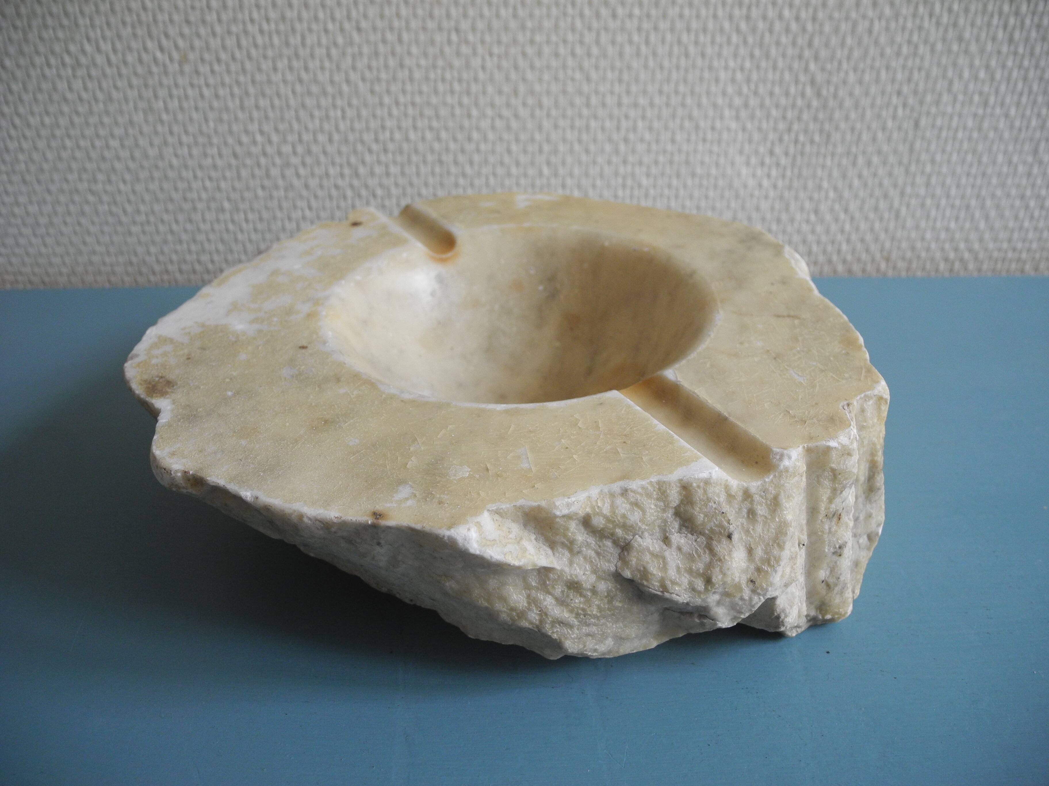 Large antique alabaster ashtray retro vintage decor alabaster ashtray
