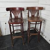 Pair of bistro stools with backrest