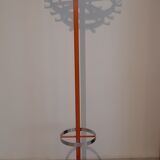 Porte manteaux vintage fer forgé orange et chrome
