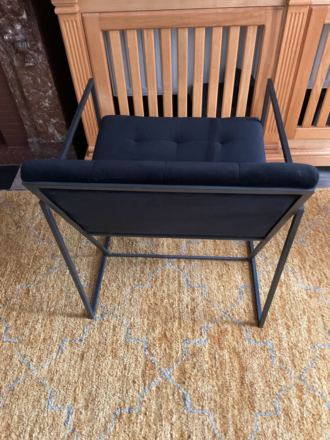 Cube velvet armchair