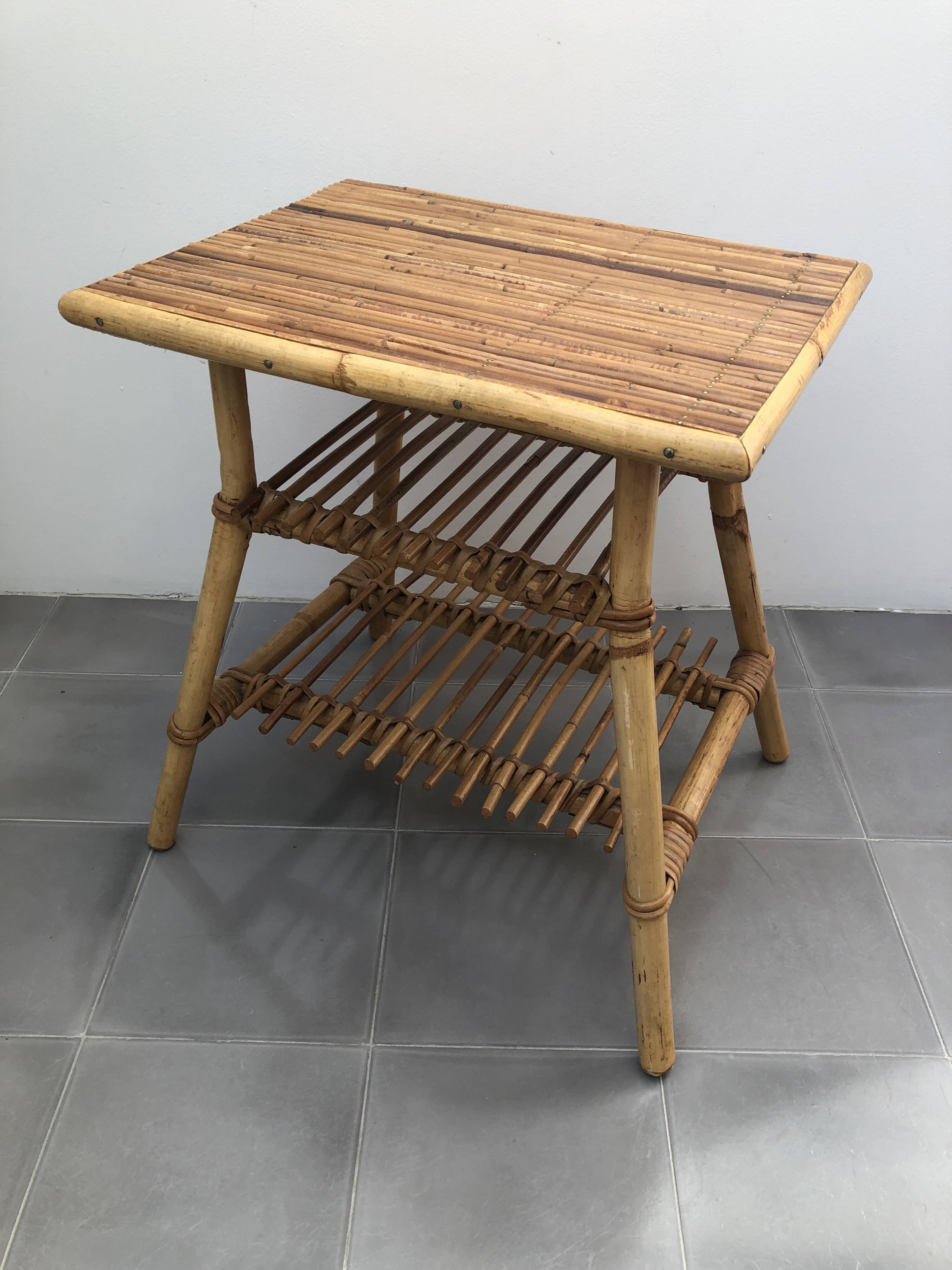 Audoux Minet bamboo rattan coffee table