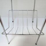 Étagère sellette verre métal chromé porte-revues années 70