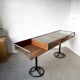 Oak and brass-mounted display cabinet on legs – Circa 1950
