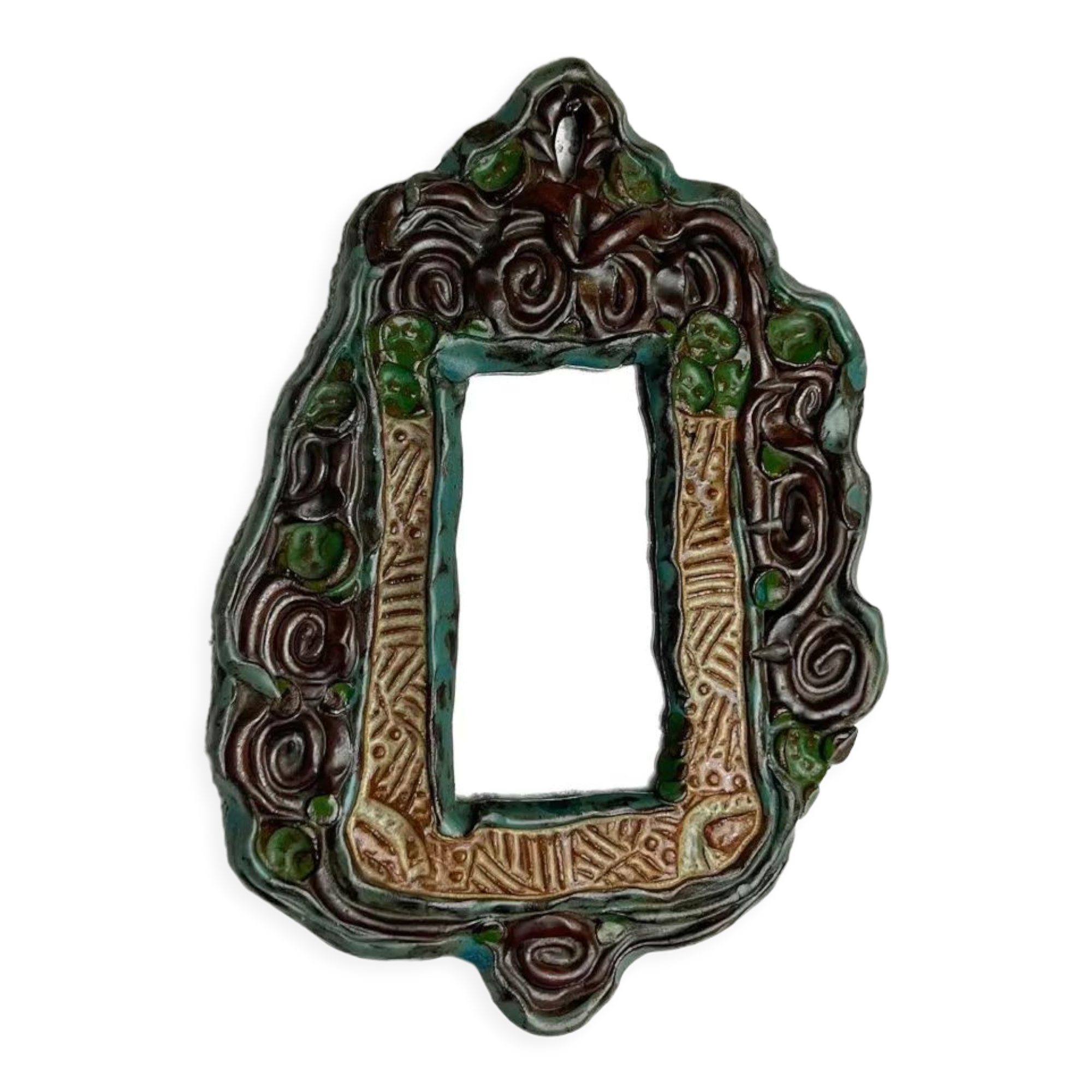 Anonymous ceramic mirror, 20x12 cm