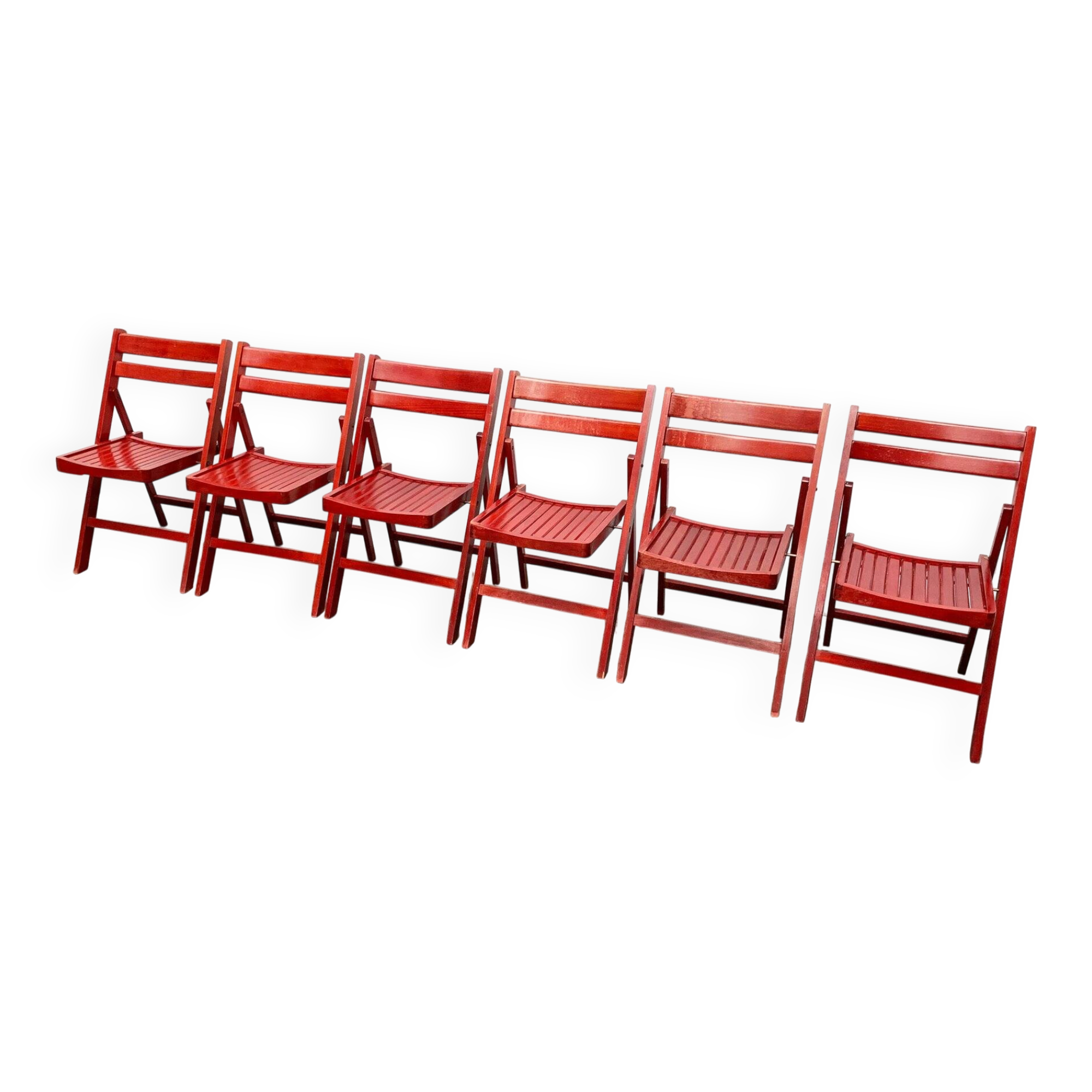 Mid-century wooden folding chair, 1960s, set of 4