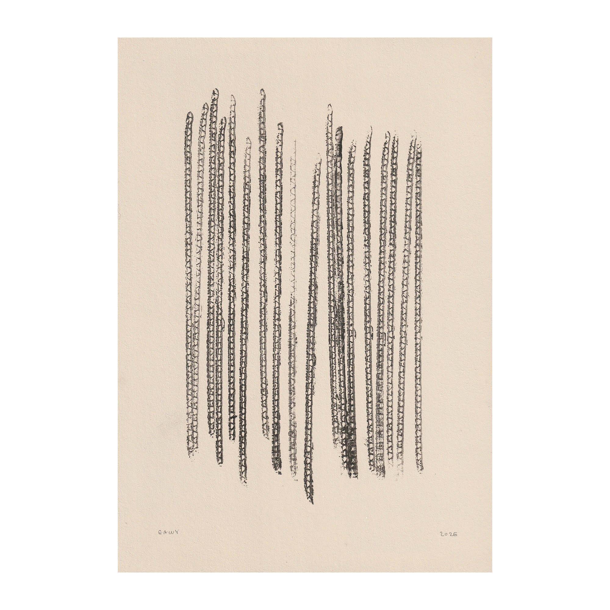 Abstract painting on paper signed Eawy.