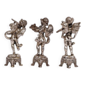 Set of three musician cherubs in cast lead - period: 20th century