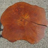 Brutalist style coffee table in vintage solid wood